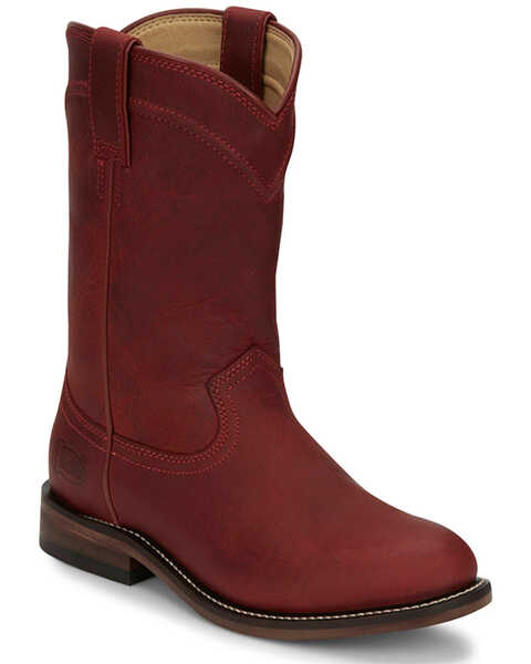 Justin Women's Holland Western Boots - Round Toe , Red, hi-res
