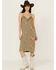 Image #1 - Wild Moss Women's Embroidered Slip Dress, Sage, hi-res