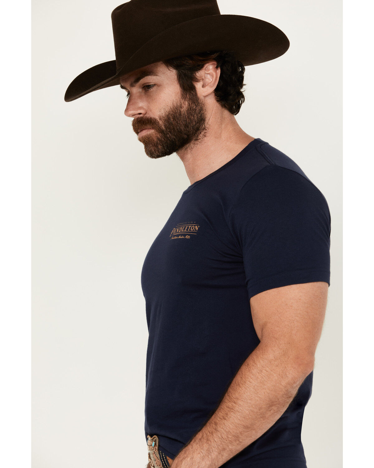 Image #4 - Pendleton Men's Rectangle Logo Short Sleeve Graphic T-Shirt, Dark Blue, hi-res