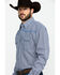 Image #3 - Cowboy Hardware Men's Dobby Print Long Sleeve Western Shirt, Navy, hi-res