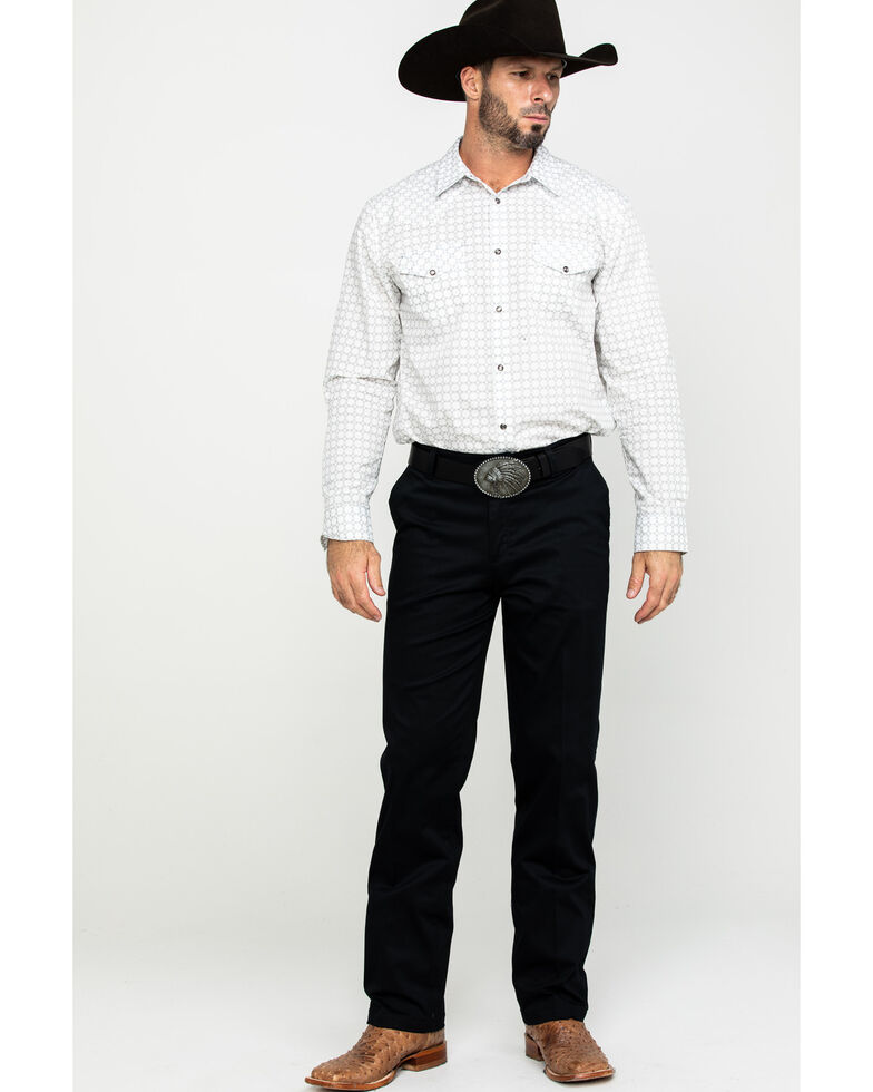 Wrangler Men S Black Casual Flat Front Western Pants Sheplers