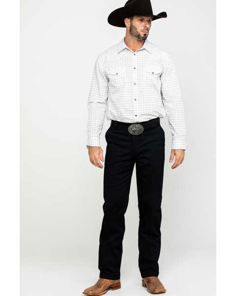 Image #6 - Wrangler Men's Casual Flat Front Western Pants , Black, hi-res