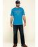 Image #6 - Hawx Men's Teal Fractal Camo Logo Graphic Work T-Shirt , Teal, hi-res