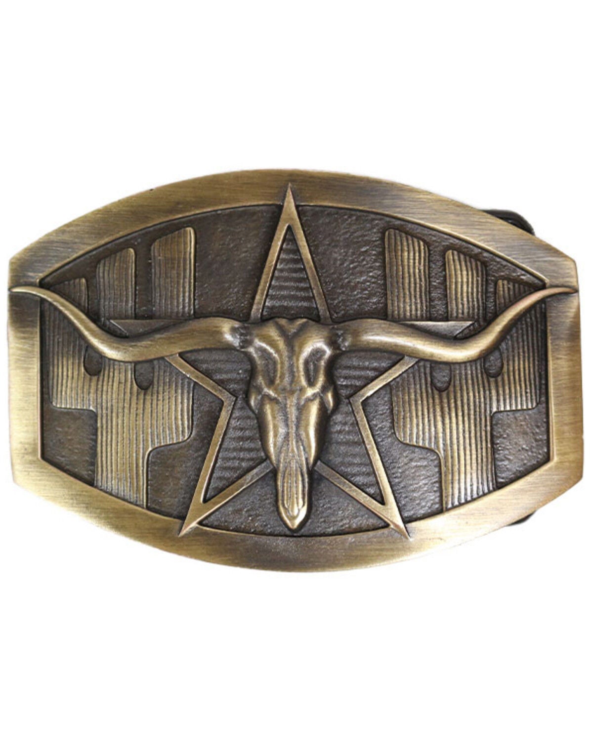 Cody James Men's Antiqued Longhorn Cactus Buckle, Multi, hi-res