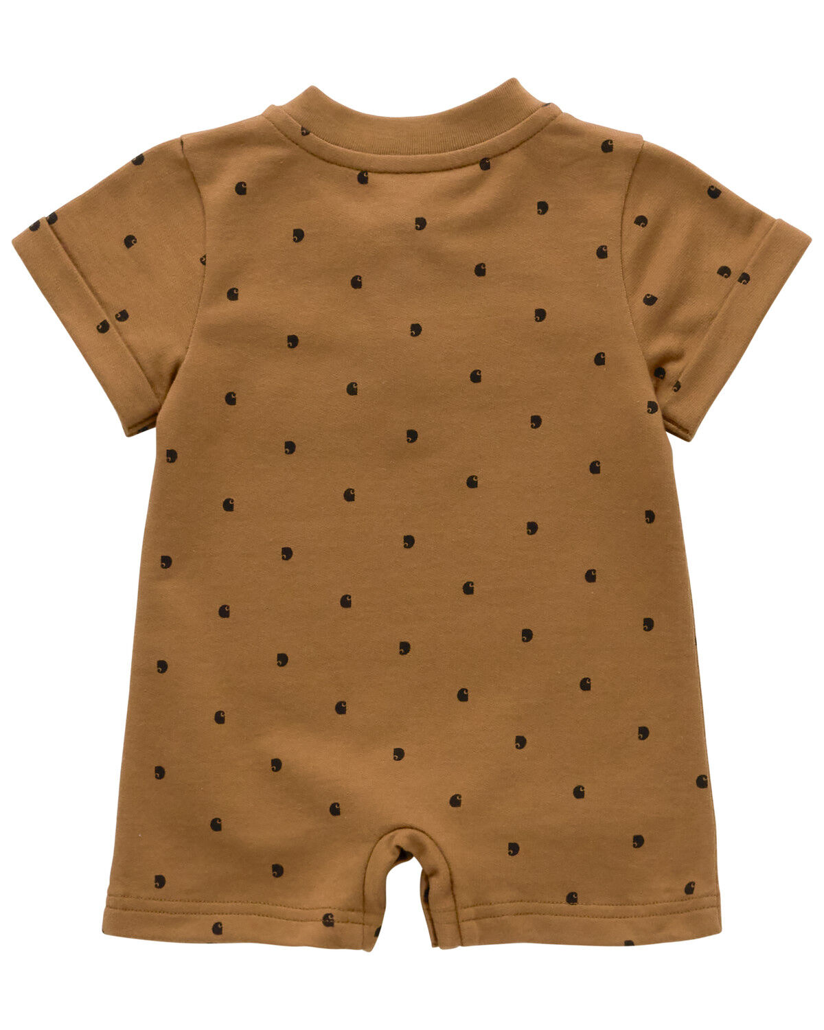 Image #2 - Carhartt Infant Boys' Logo Short Sleeve Snap Onesie, Brown, hi-res