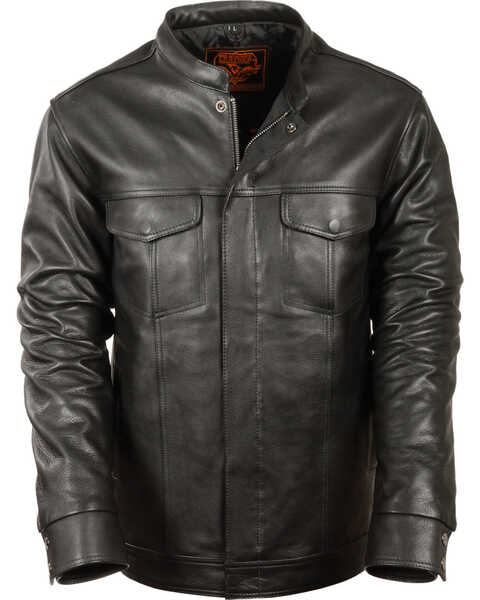 Milwaukee Leather Men's Black Club Style Shirt Jacket - Big 4X , Black, hi-res