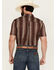 Image #4 - Cody James Men's Wood Cut Southwestern Striped Short Sleeve Button-Down Stretch Western Shirt, Burgundy, hi-res