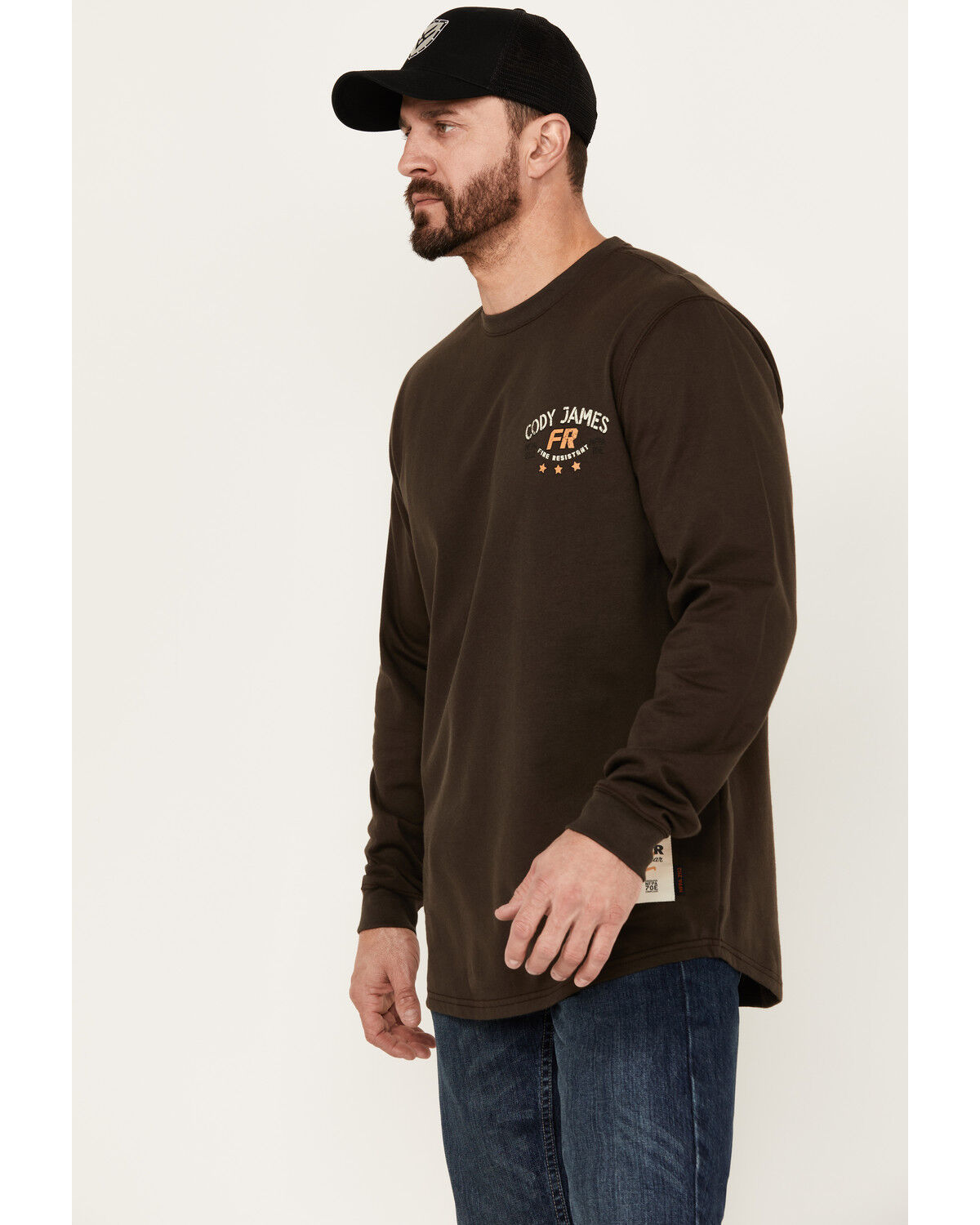Image #3 - Cody James Men's FR Long Sleeve Graphic Shirt, Chocolate, hi-res