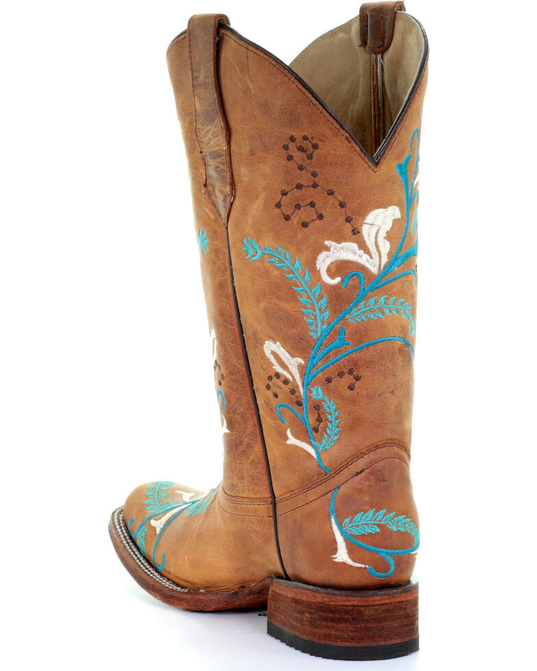 Circle G Women&#39;s Turquoise Embroidered Cowgirl Boots - Square Toe | Sheplers
