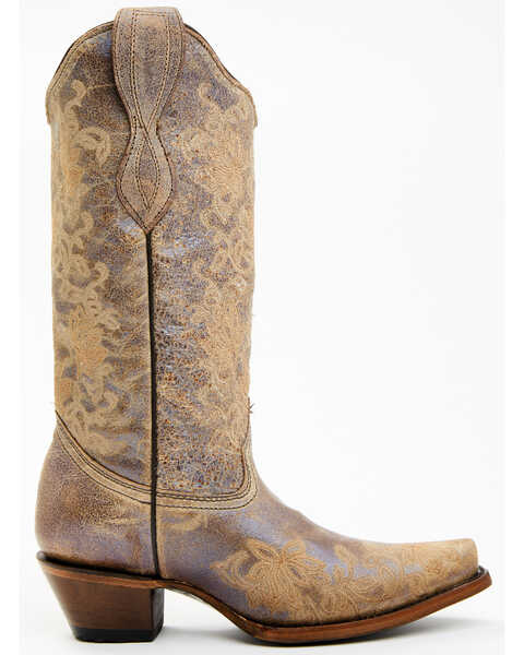 Image #2 - Circle G Women's Brown Floral Embroidery Western Boots - Snip Toe, Brown, hi-res