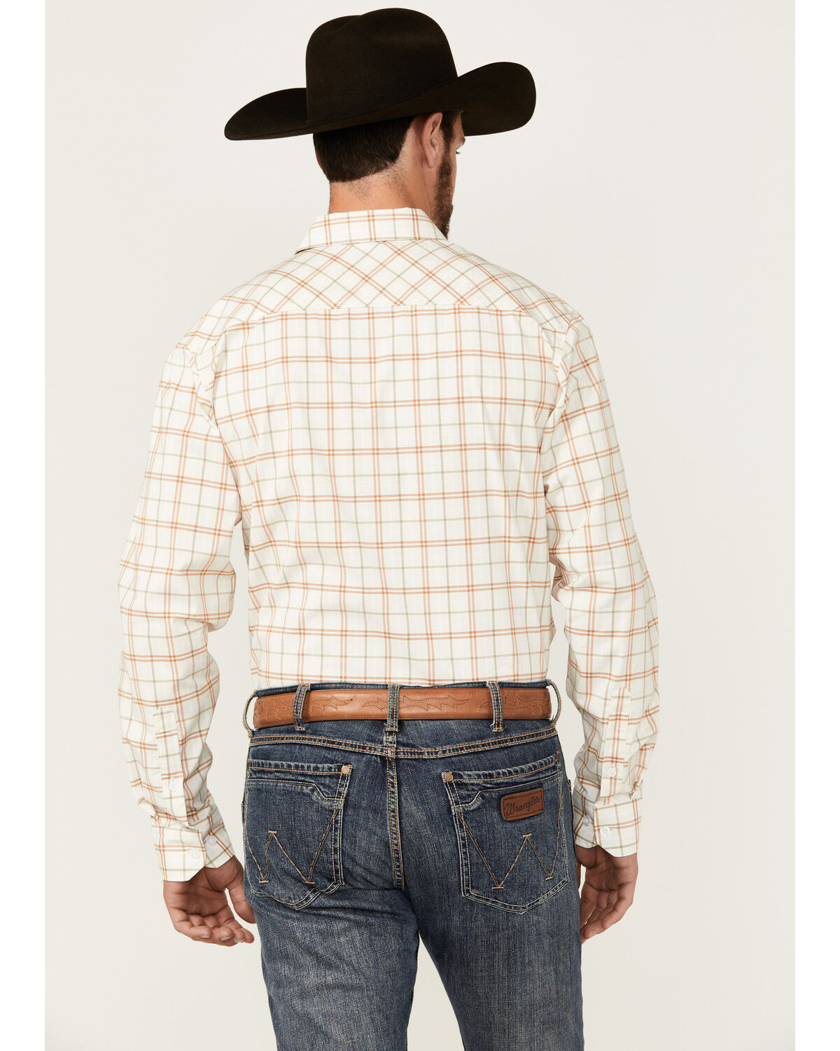 Image #4 - Kimes Ranch Men's Lucas Plaid Print Long Sleeve Button-Down Performance Western Shirt, Natural, hi-res