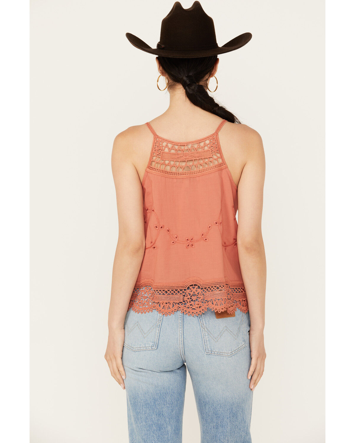 Image #4 - Beyond The Radar Women's Crochet Trim Tank, Rust Copper, hi-res