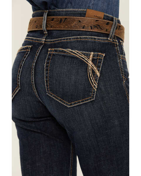 Image #4 - Ariat Women's Dark Wash High Rise Naz Slim Trouser Jeans , Dark Wash, hi-res