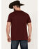 Cinch Men's Fish Logo Short Sleeve Graphic T-Shirt, Burgundy, hi-res