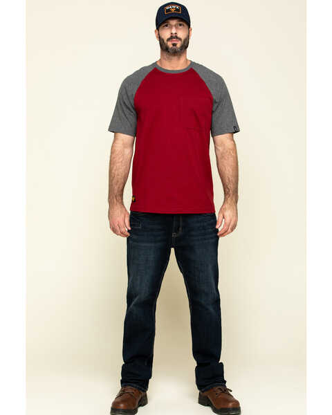 Image #6 - Hawx Men's Red Midland Short Sleeve Baseball Work T-Shirt - Tall , Red, hi-res