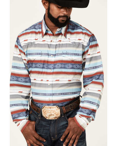 Roper Men's Arrow Horizontal Southwestern Print Long Sleeve Snap Western Shirt , Multi, hi-res