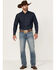 Cinch Men's Ian Medium Stonewash Performance Stretch Slim Bootcut Jeans , Indigo, hi-res