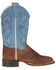 Image #2 - Old West Boys' Western Boots - Broad Square Toe, Brown/blue, hi-res