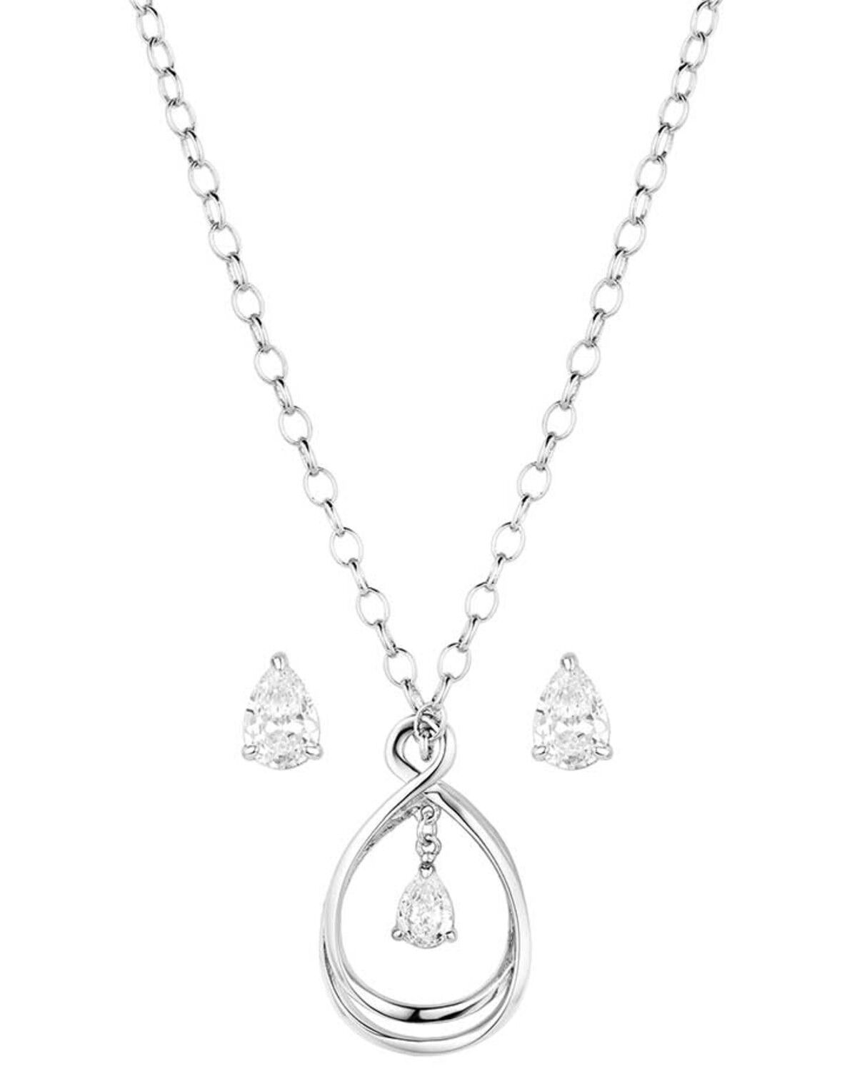 Image #1 - Montana Silversmiths Women's Crystal Embrace Jewelry Set - 2 Piece, Silver, hi-res