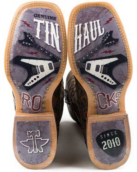 Tin Haul Men's Patchwork Vamp Western Boots - Broad Square Toe, Black, hi-res