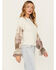 Image #2 - Wild Moss Women's Floral Puff Sleeve Knit Top, Cream, hi-res