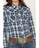 Image #3 - Ely Walker Women's Plaid Print Long Sleeve Pearl Snap Western Shirt , Blue, hi-res