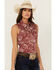Image #2 - Wrangler Retro Women's Paisley Print Sleeveless Pearl Snap Western Shirt, Red, hi-res