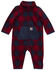 Image #1 - Carhartt Infant Boys' Plaid Print Long Sleeve Zip-Up Onesie, Red, hi-res