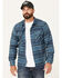 Image #1 - Brixton Men's Bowery Plaid Print Long Sleeve Button-Down Stretch Flannel Shirt, Blue, hi-res