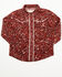 Image #1 - Shyanne Toddler Girls' Dakota Floral Print Long Sleeve Pearl Snap Western Shirt, Mahogany, hi-res