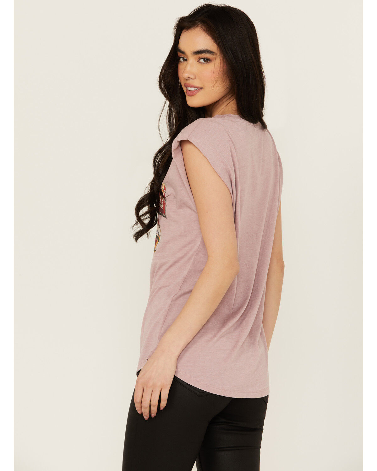 Image #4 - Blended Women's Freedom Rock Shoulder Pad Muscle Tee, Pink, hi-res