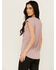 Image #4 - Blended Women's Freedom Rock Shoulder Pad Muscle Tee, Pink, hi-res