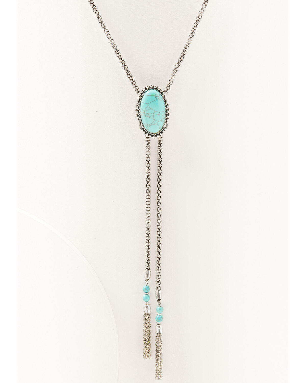 Image #2 - Shyanne Women's Turquoise Stone Bolo Necklace, Silver, hi-res