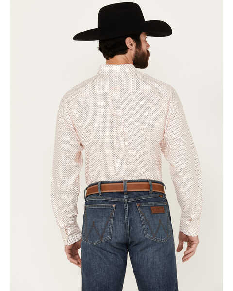 Image #4 - Ariat Men's OZ Print Long Sleeve Button-Down Western Shirt, Peach, hi-res