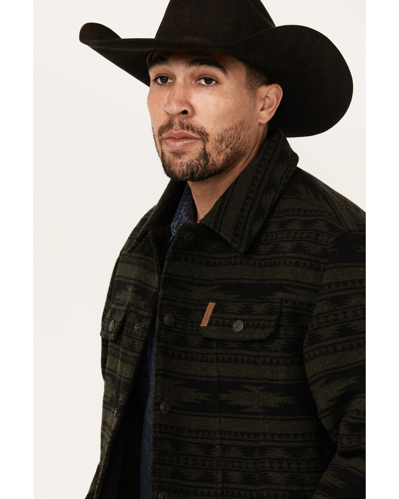 Cinch Men's Southwestern Jacquard Twill Trucker Snap Jacket | Sheplers