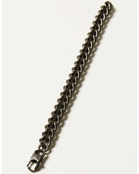 Image #2 - M & F Western Men's Gun Metal Silver Strike Chain Link Bracelet , Silver, hi-res