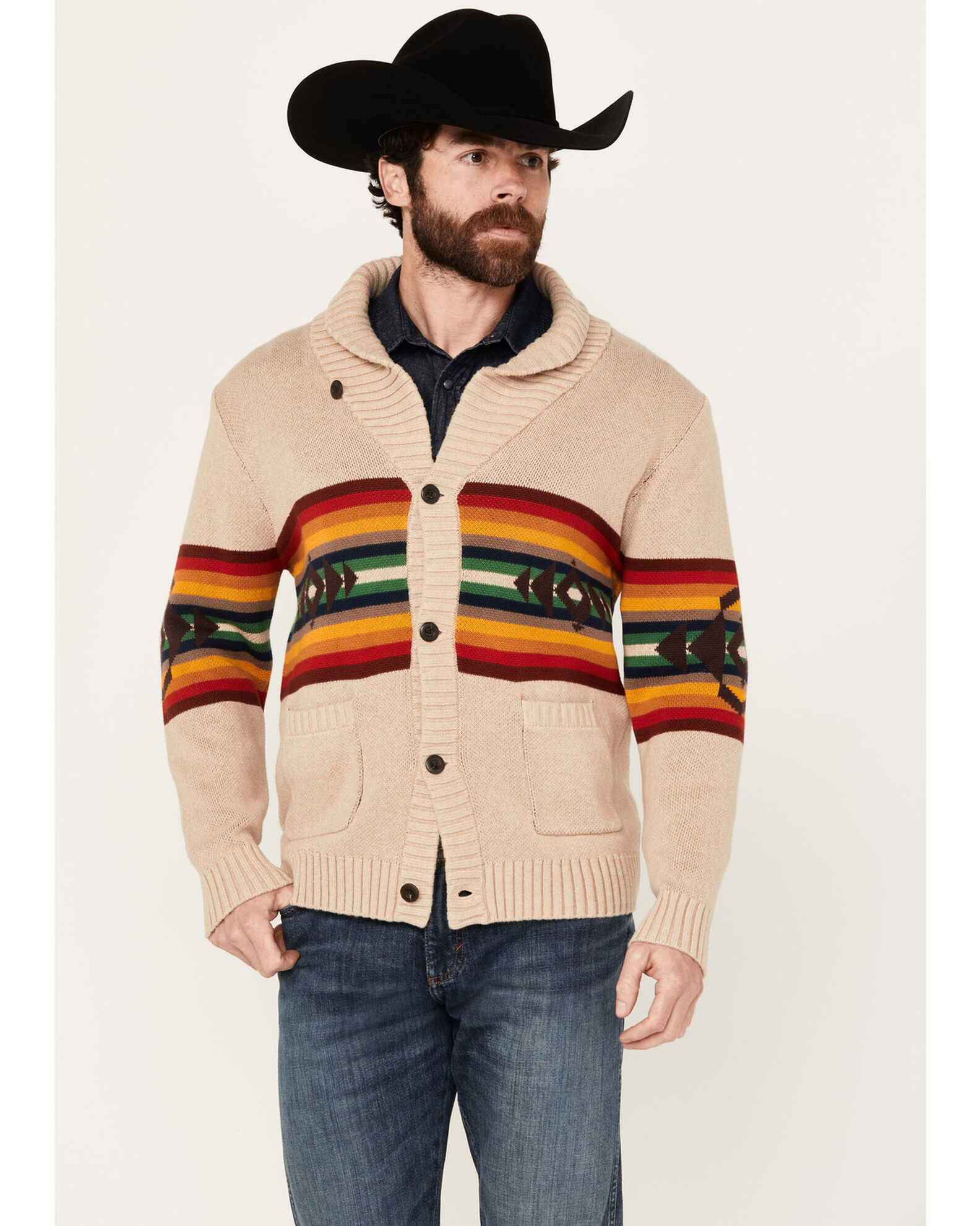 Pendleton Men s Alto Mesa Striped Button Down Cardigan Sweater