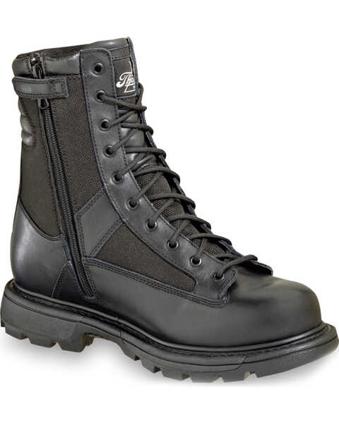 Thorogood Men's 8" Waterproof Side-Zip Trooper Boots - Soft Toe, Black, hi-res