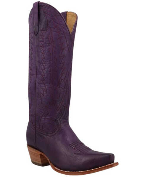 Black Star Women's Victoria Western Boots - Snip Toe , Purple, hi-res