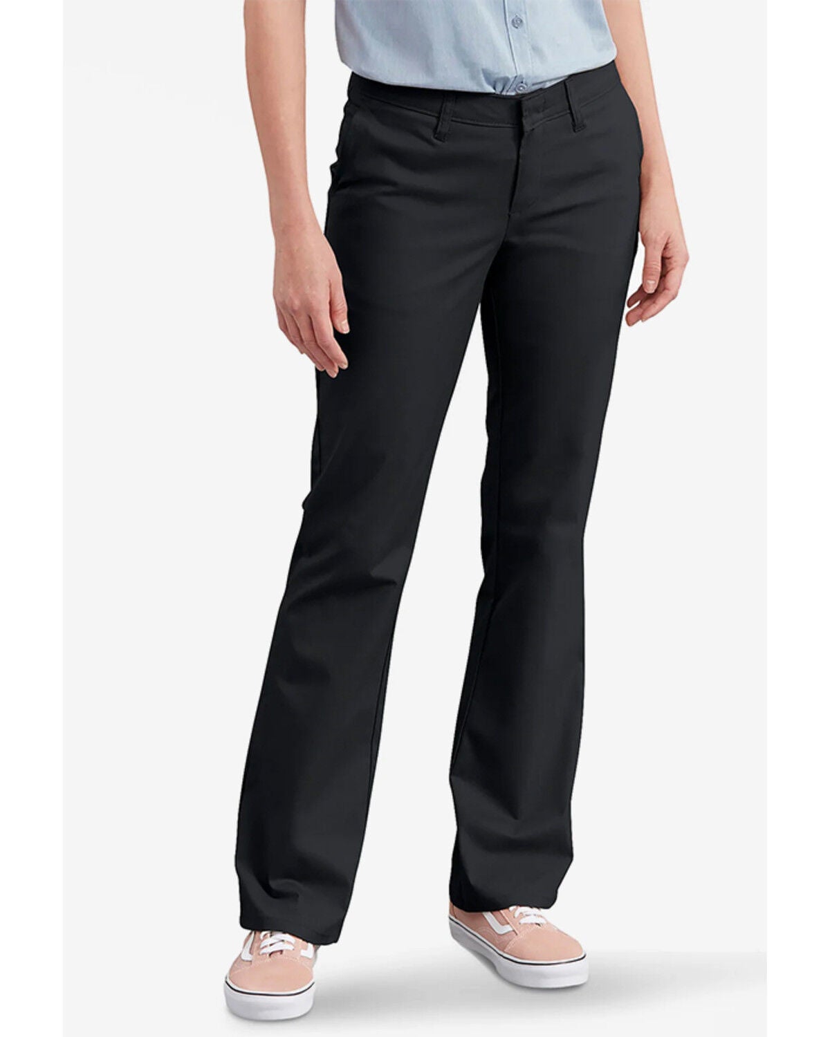 Image #1 - Dickies Women's FLEX Slim Fit Bootcut Pants, Black, hi-res