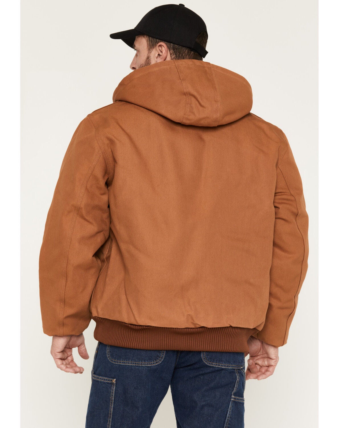 Image #4 - Carhartt Men's Flannel Lined Loose Fit Firm Duck Active Jacket - Tall, Brown, hi-res