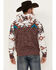 Hooey Men's Jimmy Southwestern Print Hooded Sweatshirt, Burgundy, hi-res