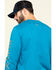 Image #5 - Hawx Men's Teal Sleeve Logo Long Sleeve Work T-Shirt - Tall, Teal, hi-res
