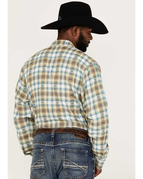 Image #4 - Ariat Men's Harwell Retro Large Plaid Long Sleeve Snap Western Shirt , White, hi-res