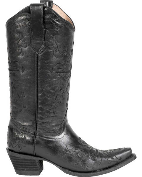 Image #3 - Circle G Women's Cross Embroidered Western Boots - Snip Toe, Black, hi-res