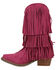 Image #3 - Dingo Girls' Wild Child Suede Fringe Western Boots - Snip Toe, Pink, hi-res