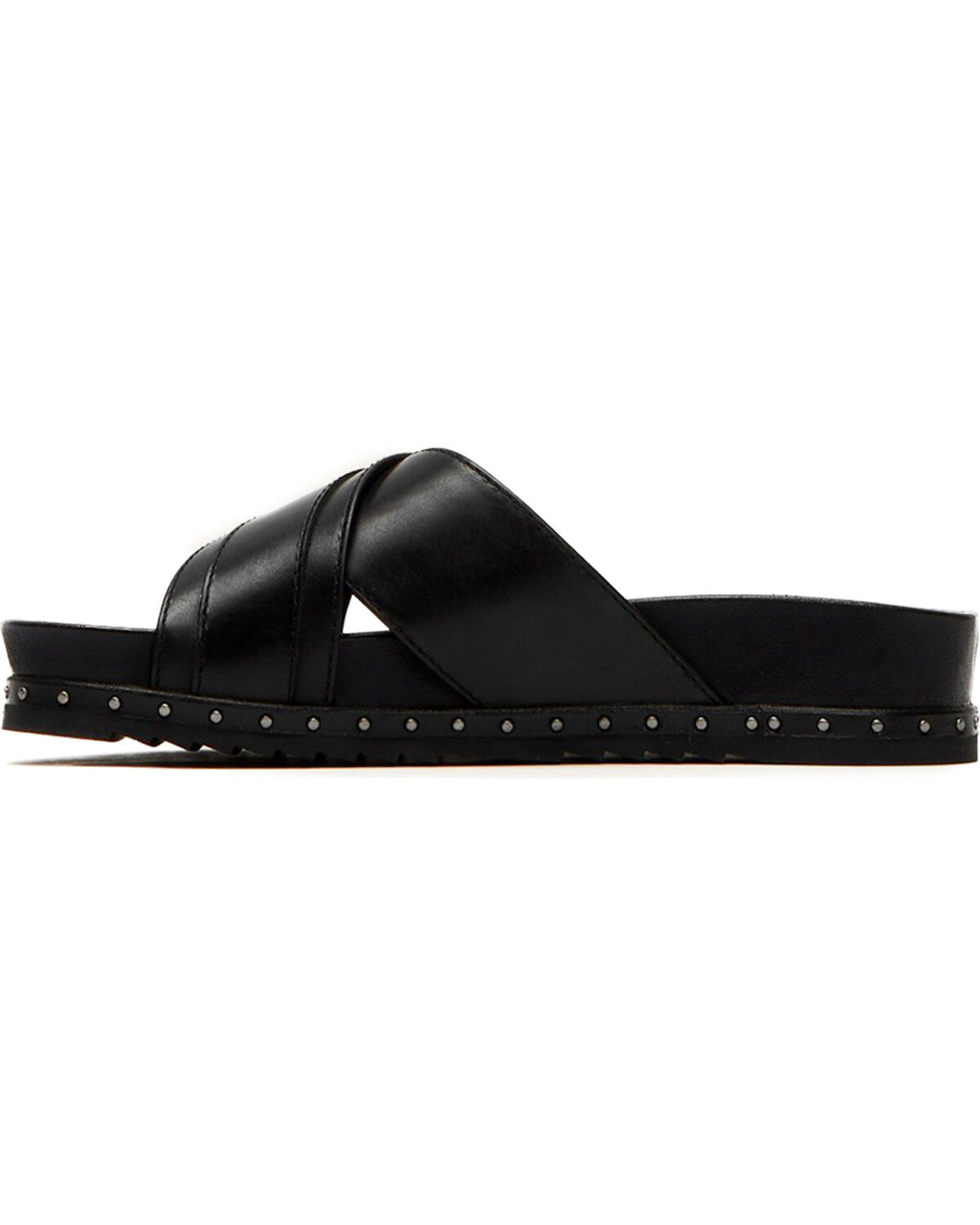 black cross sandals