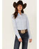 Image #1 - Ariat Women's Striped Team Kirby Long Sleeve Button-Down Stretch Western Shirt, Blue, hi-res