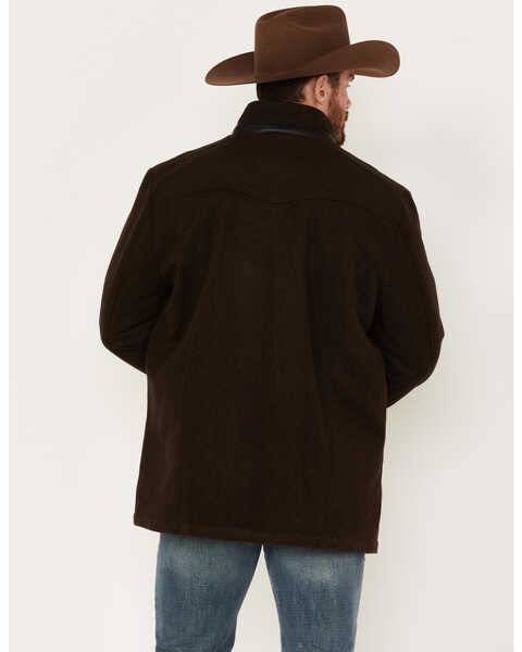 Image #4 - Cripple Creek Men's Faux Leather Trim Jacket, Chocolate, hi-res