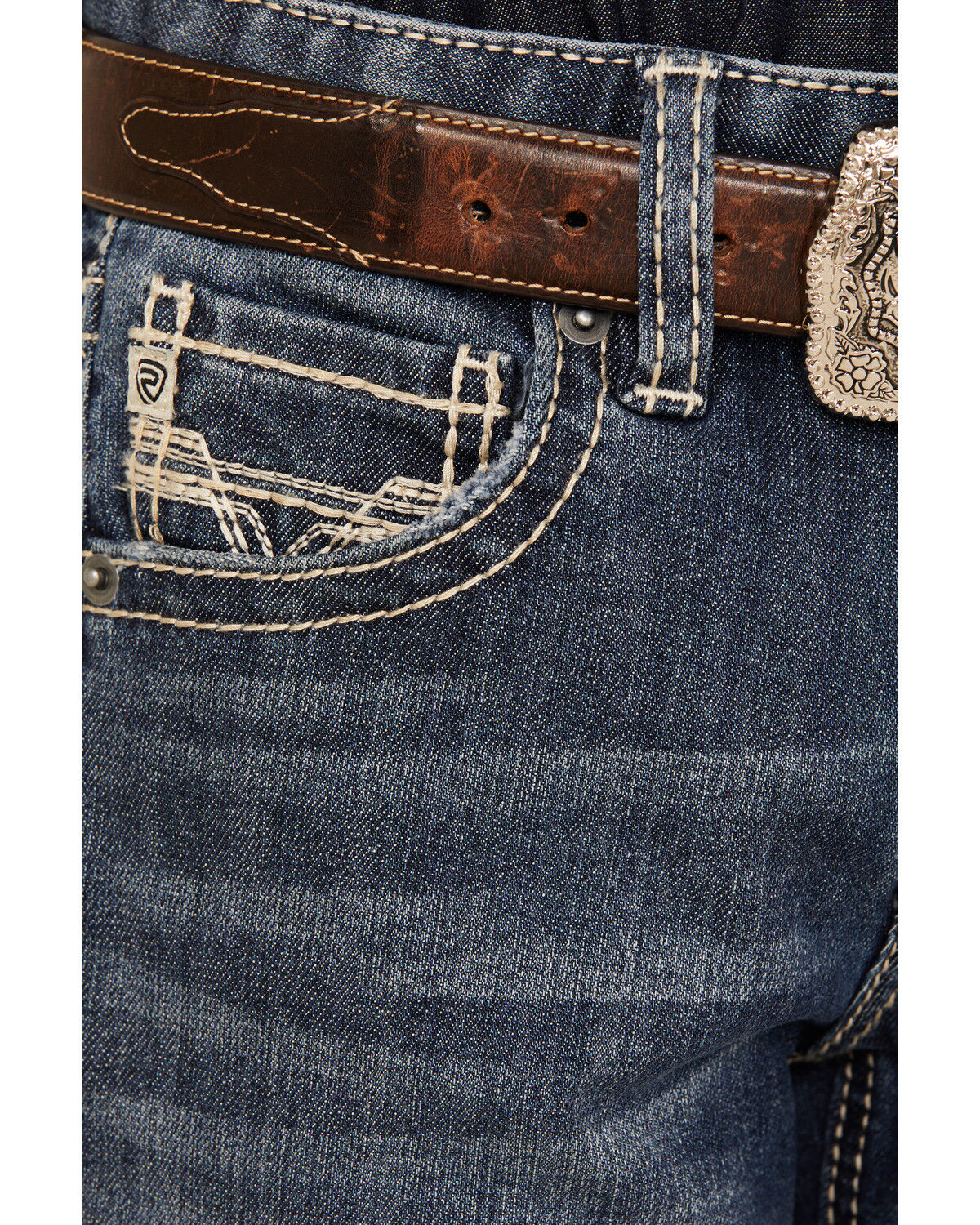 Image #2 - Rock & Roll Denim Boys' Embroidered Bootcut Stretch Denim Jeans, Blue, hi-res